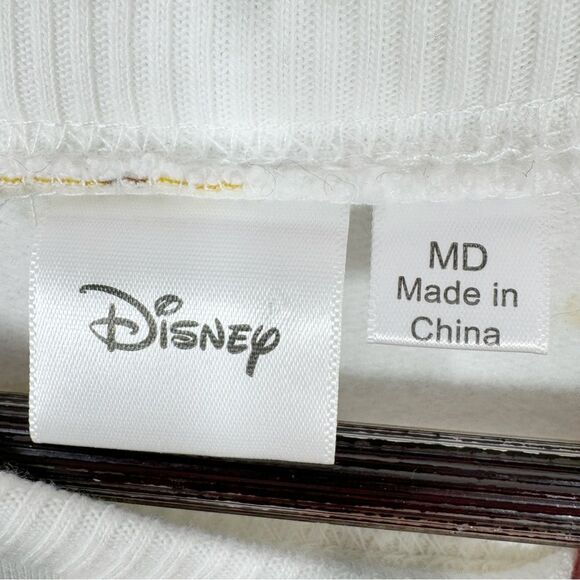 Disney Winnie The Pooh Sweet‎ As Honey Floral Sweatshirt White Yellow Medium - Picture 10 of 13